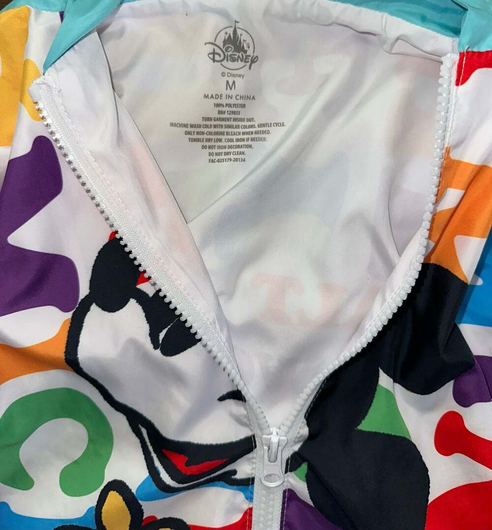 Disney World Mickey and Minnie Mouse All-Over Print Hooded Windbreaker Jacket - Picture 3 of 3